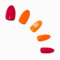 Orange Bear Stiletto Vegan Faux Nail Set - 24 Pack