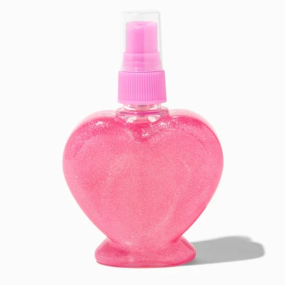 Claire's Club Pink Glitter Heart Body Mist