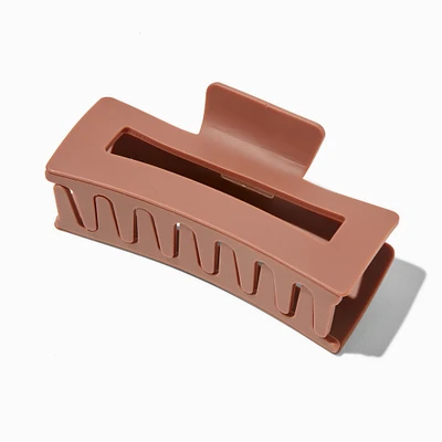 Matte Brown Rectangular Hair Claw