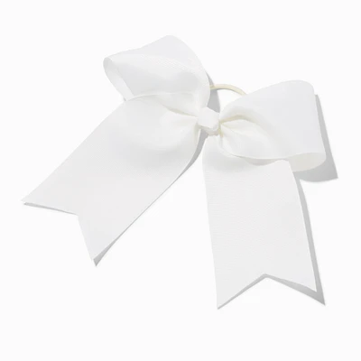 White Large Bow Hair Tie