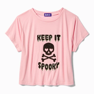 ''Keep It Spooky'' Skull Halloween Tee