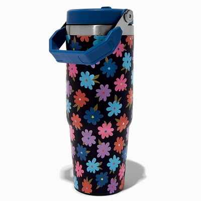 Daisy Navy Blue Stainless Steel Water Bottle