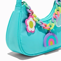 Claire's Club Rainbow Chain Teal Shoulder Bag