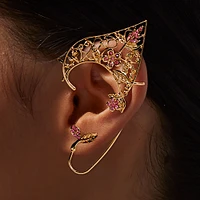 Gold-tone Purple Crystal Fairy Ear Cuff