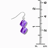 Purple Stacked Dice 1'' Drop Earrings