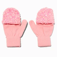 Pink Sequin Convertible Gloves