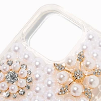 Crystal & Pearl Flowers Bling Phone Case - Fits iPhone® 13 Pro Max