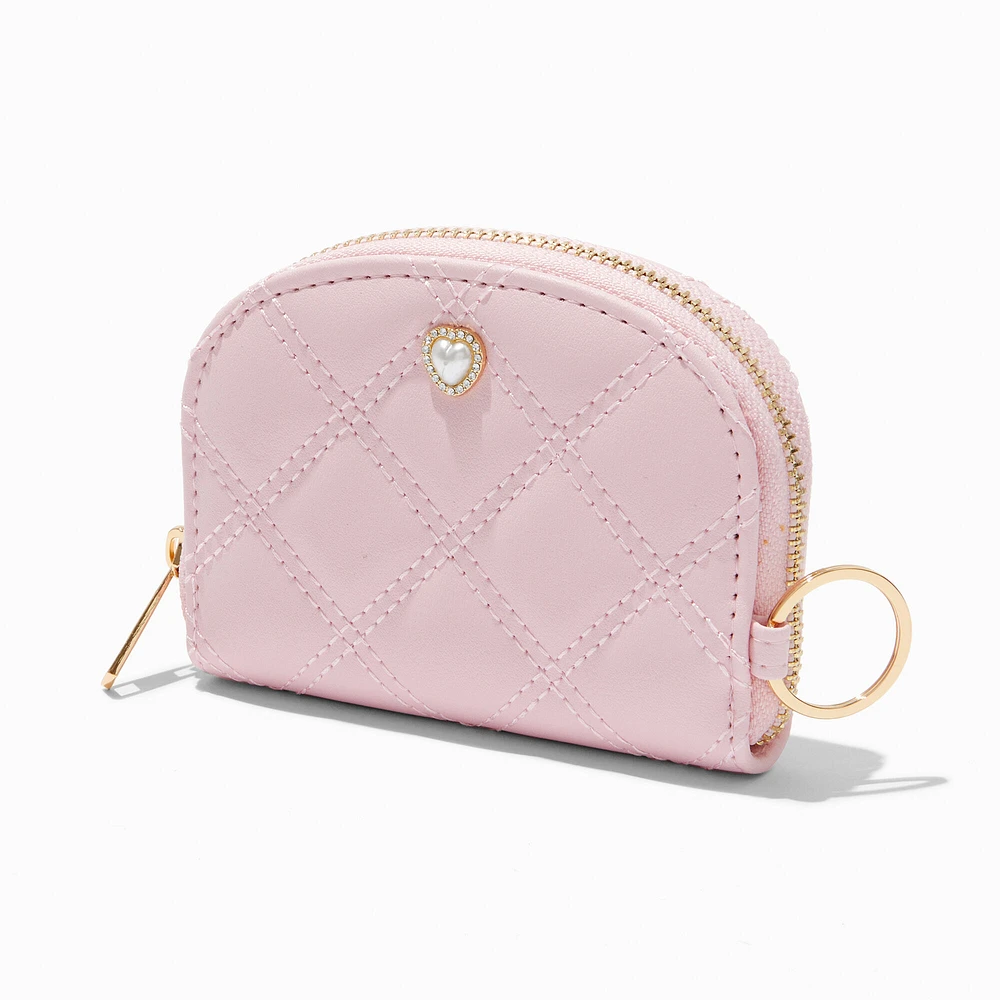 Heart Quilted Pink Wallet