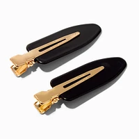 Black & Gold No Crease Hair Styling Clips - 4 Pack
