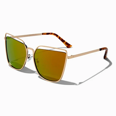 Gold-tone & Tortoiseshell Faded Lens Sunglasses