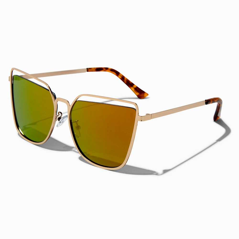 Gold-tone & Tortoiseshell Faded Lens Sunglasses