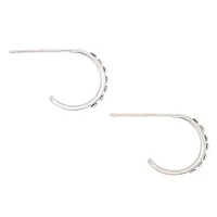 C LUXE by Claire's Sterling Silver Crystal Half Hoop Earrings