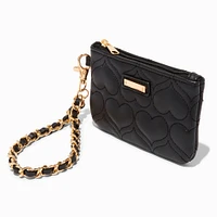 Black Heart Quilted Coin Purse