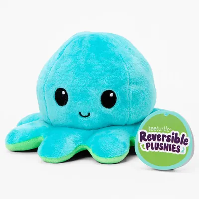 TeeTurtle™ Reversible Plushies Blue & Green Octopus