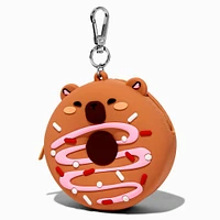 Capybara Frosted Donut Mini Mart Jelly Coin Purse Keychain