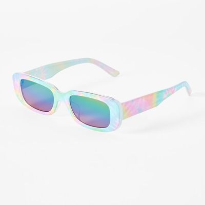 Pastel Tie Dye Rectangular Sunglasses