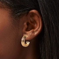 Gold Tire Print 20MM Hoop Earrings