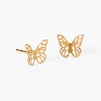 C LUXE by Claire's 18kt Gold Plated Butterfly Stud Earrings