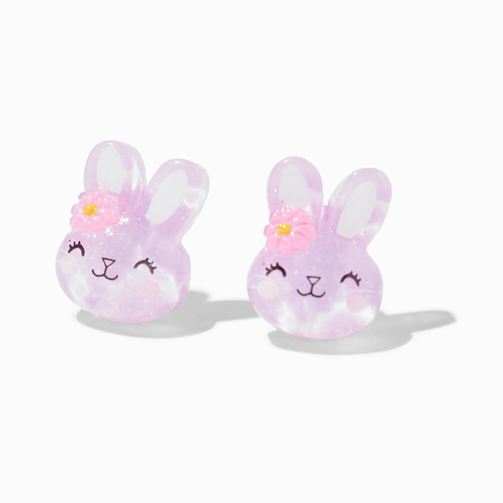 Purple Bunny Stud Earrings