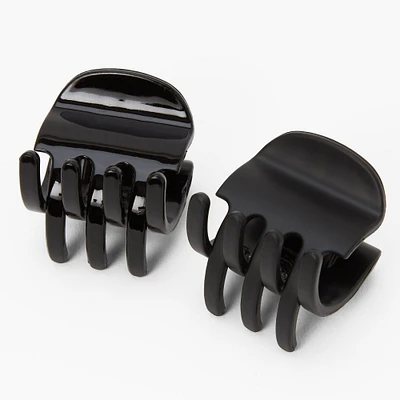 Matte & Glossy Black Hair Claws - 2 Pack