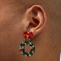 Christmas Wreath Gemstone Drop Earrings