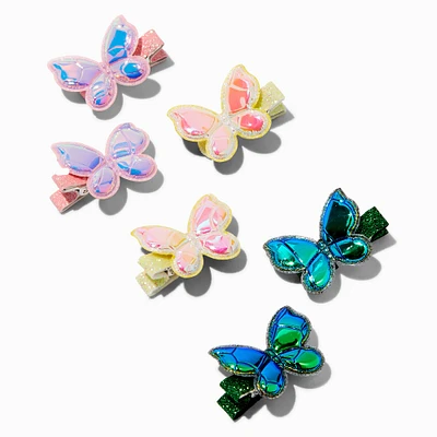 Holographic Butterfly Hair Clips - 6 Pack