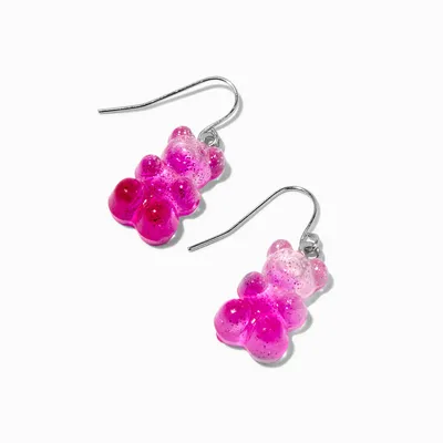 Pink Glitter Gummy Bears® 0.5" Drop Earrings