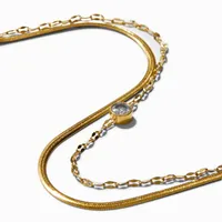 C LUXE by Claire's 18k Yellow Gold Plated Cubic Zirconia Multi-Strand Bracelet