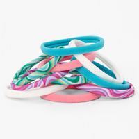 Pink & Blue Swirls Rolled Hair Ties (10 Pack)
