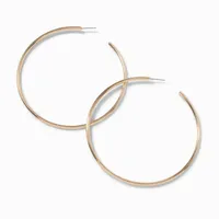 Gold-tone 80MM Post Back Hoop Earrings