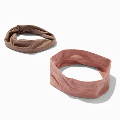 Brown & Mauve Athletic Headwraps - 2 Pack