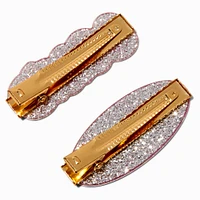 "Love" & "Happy" Glitter Affirmation Hair Clips - 2 Pack