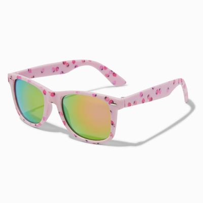 Pink Strawberry Print Rainbow Lens Sunglasses