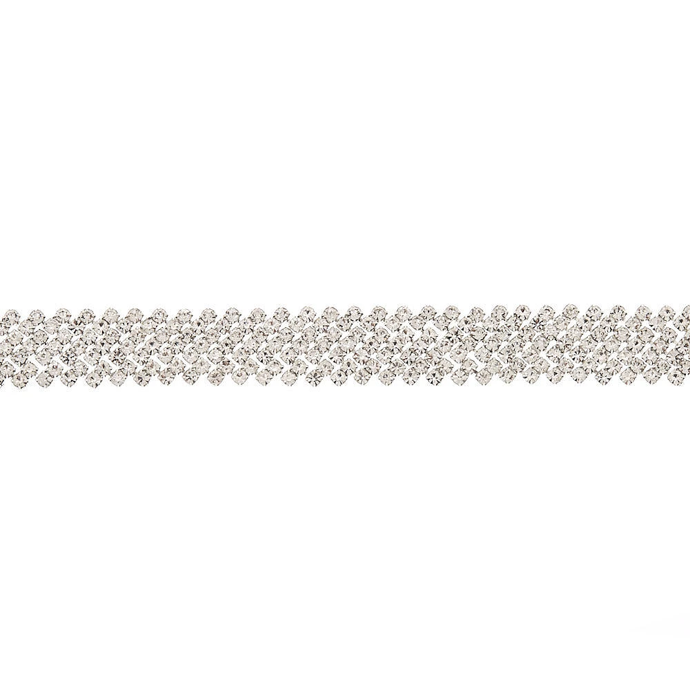 Silver Rhinestone Glam Choker Necklace