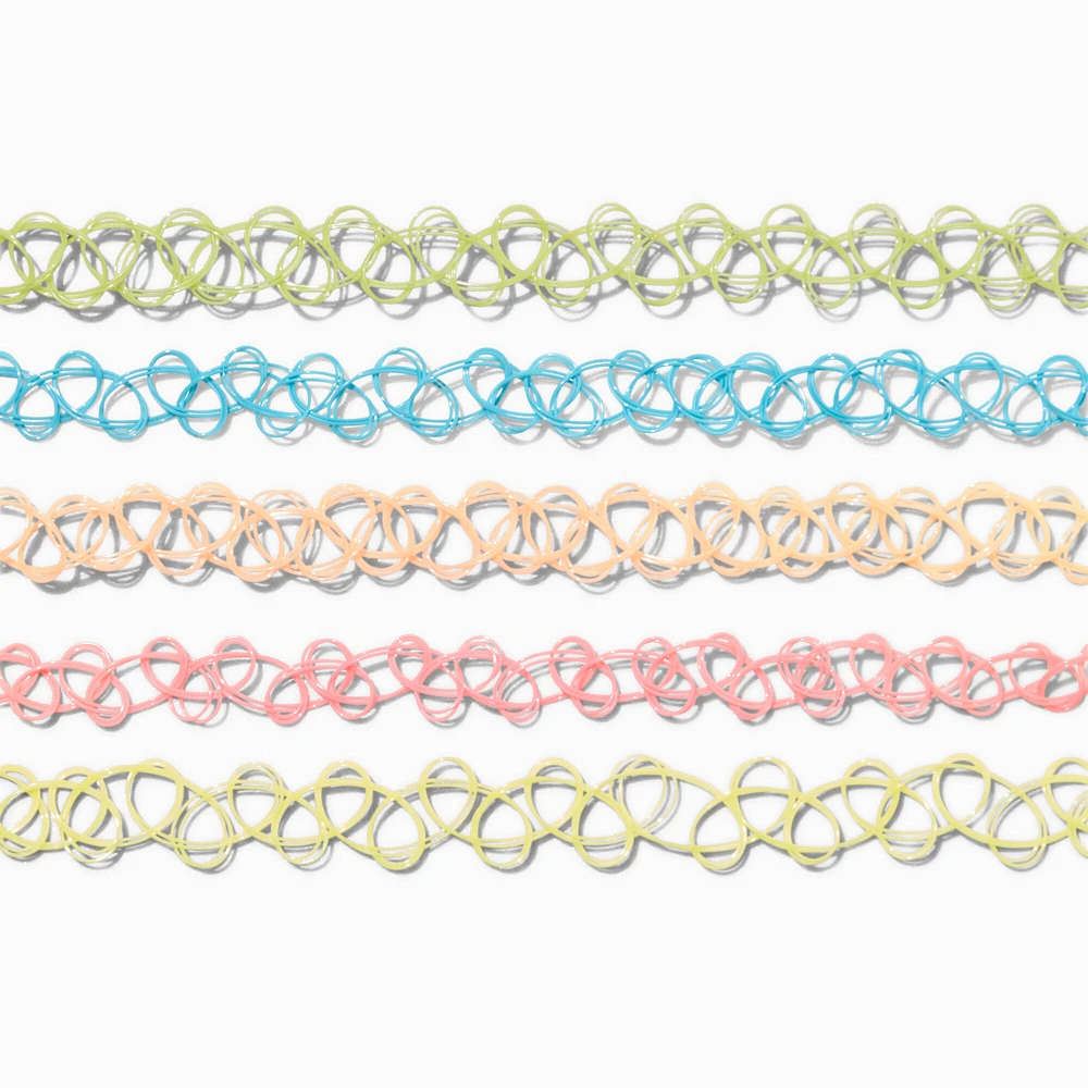 Rainbow Tattoo Chokers - 5 Pack