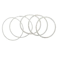 Silver Rhinestone Stretch Bracelets - 5 Pack