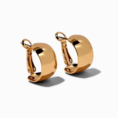 Gold-tone Clutch Mini Hoop Earrings