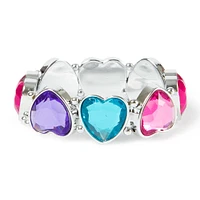 Claire's Club Gem Heart Stretch Bracelet