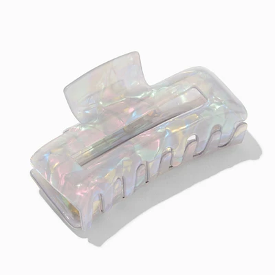 Iridescent Blue Rectangular Hair Claw