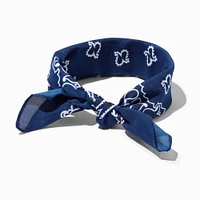 Navy Blue Paisley Bandana Headwrap