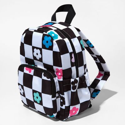 Checkered Daisy Small Backpack