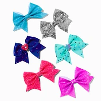 Claire's Club Quirky Jewel Tone Hair Bow Clips - 6 Pack