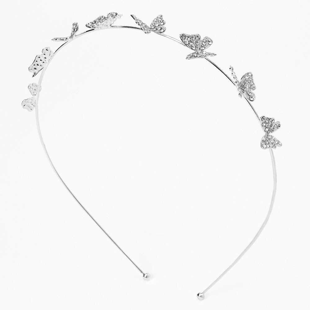 Silver Pave Butterfly Headband