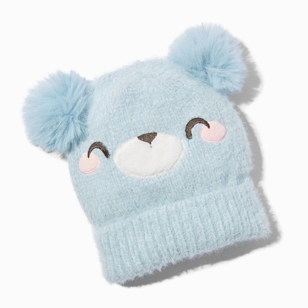 Claire's Club Blue Bear Knit Beanie Hat