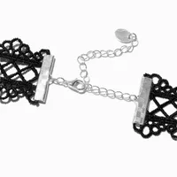 Black Crisscross Lace Choker Necklace