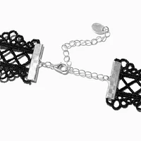 Black Crisscross Lace Choker Necklace