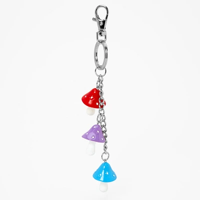 Triple Mushroom Charm Keychain