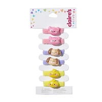 Claire's Club Glitter Critter Ribbed Hair Ties - 6 Pack