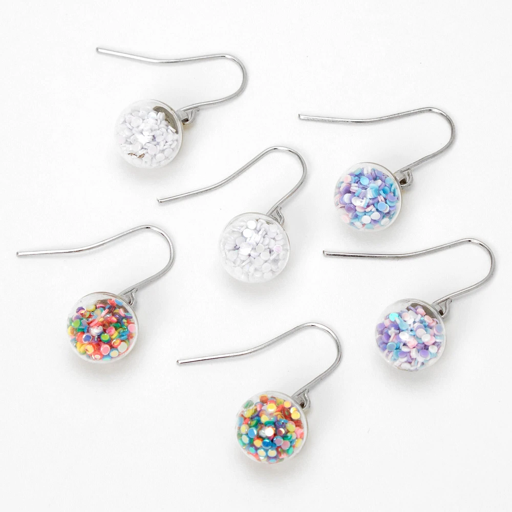 Holographic Shaker Drop Earrings - 3 Pack