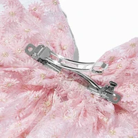 Pink Daisy Lace Hair Bow Clip
